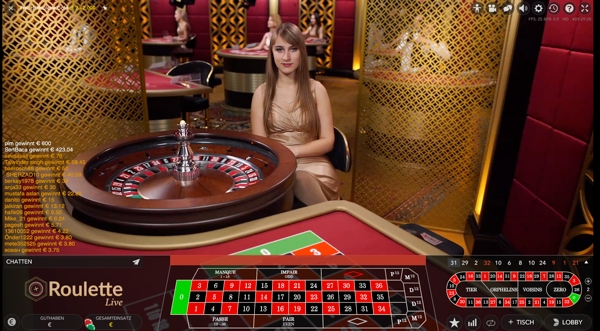 Franzsichen Roulette im Live Casino Paris