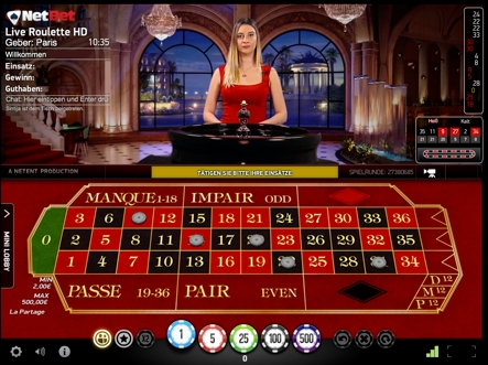 Kolonne beim französichen Roulette
