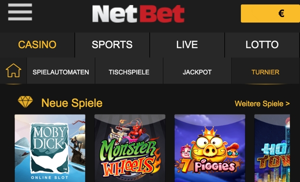 NetBet Casino für Handy & Tablet