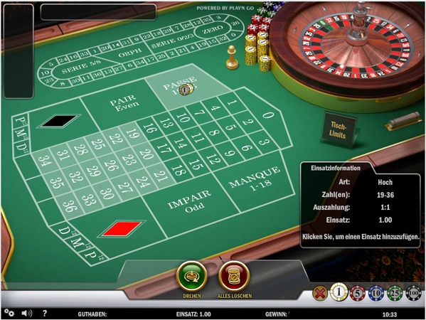 Beim französichen Roulette auf Passe setzen